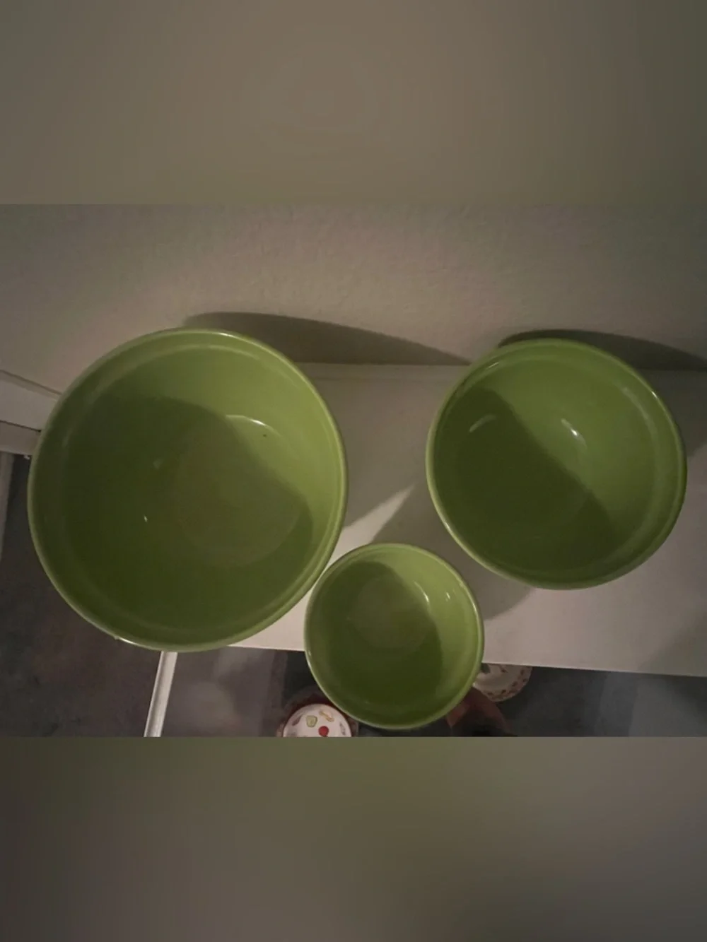 RARE Williams-Sonoma Green Vintage Hobnail Nesting Set - Set of 3